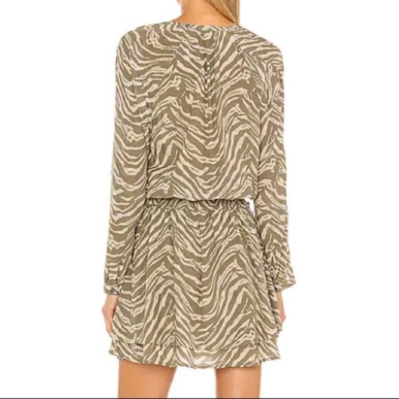 Rails Olive Zebra Print Long Sleeve Dress - Picture 3 of 4